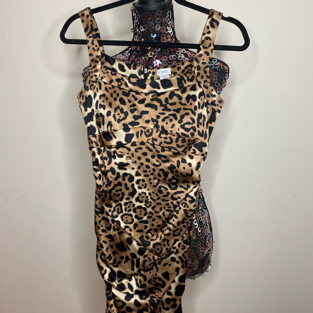 Satin cheetah dress 🐾
